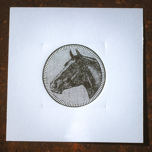 "Happy Horse" - Vintage Letterpress Art